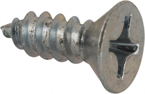 Value Collection - #12 Flat Head Phillips Sheet Metal Screw - Steel, 5/8" OAL, AISI 1016, ASME B18.6.3, ASME B18.6.4 & SAE J933, Grade 1016-1024 - Exact Tooling