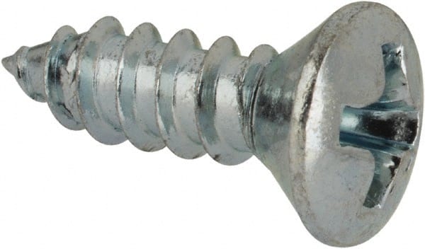 Value Collection - #7 Oval Head Phillips Sheet Metal Screw - Steel, 1/2" OAL, AISI 1016, ANSI/ASME B18.6.4, ASME B18.6.3 & SAE J933, Grade 1016-1024 - Exact Tooling