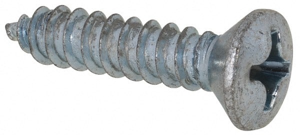 Value Collection - #12 Oval Head Phillips Sheet Metal Screw - Steel, 1" OAL, AISI 1016, ANSI/ASME B18.6.4, ASME B18.6.3 & SAE J933, Grade 1016-1024 - Exact Tooling
