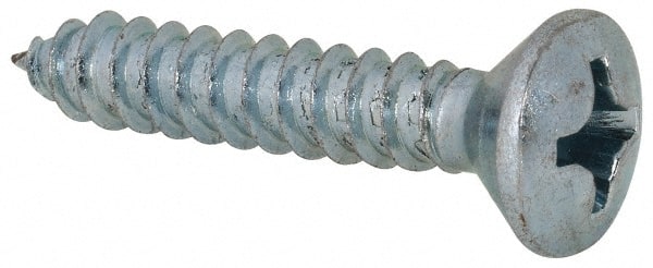 Value Collection - #12 Oval Head Phillips Sheet Metal Screw - Steel, 1-1/4" OAL, AISI 1016, ANSI/ASME B18.6.4, ASME B18.6.3 & SAE J933, Grade 1016-1024 - Exact Tooling