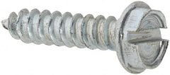 Value Collection - #4 Hex Washer Head Slotted Sheet Metal Screw - Steel, 1/2" Length Under Head, AISI 1016, ASME B18.6.3, ASME B18.6.4 & SAE J933, Grade 1016-1024 - Exact Tooling