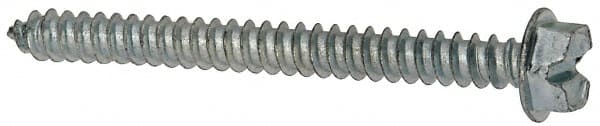 Value Collection - #8 Hex Washer Head Slotted Sheet Metal Screw - Steel, 1-3/4" Length Under Head, AISI 1016, ASME B18.6.3, ASME B18.6.4 & SAE J933, Grade 1016-1024 - Exact Tooling