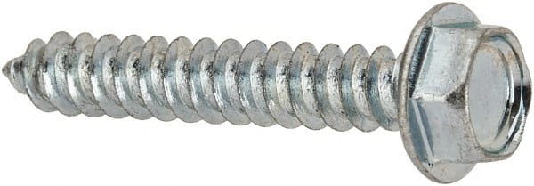 Value Collection - #8 Hex Washer Head Sheet Metal Screw - Steel, 1" Length Under Head, AISI 1016, ASME B18.6.3, ASME B18.6.4 & SAE J933, Grade 1016-1024 - Exact Tooling