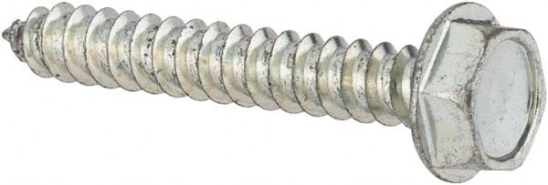 Value Collection - #10 Hex Washer Head Sheet Metal Screw - Steel, 1-1/4" Length Under Head, AISI 1016, ASME B18.6.3, ASME B18.6.4 & SAE J933, Grade 1016-1024 - Exact Tooling