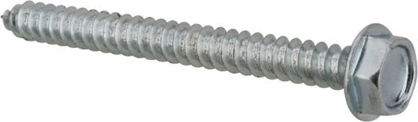 Value Collection - #10 Hex Washer Head Sheet Metal Screw - Steel, 2" Length Under Head, AISI 1016, ASME B18.6.3, ASME B18.6.4 & SAE J933, Grade 1016-1024 - Exact Tooling