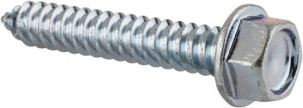 Value Collection - #14 Hex Washer Head Sheet Metal Screw - Steel, 1-1/2" Length Under Head, AISI 1016, ASME B18.6.3, ASME B18.6.4 & SAE J933, Grade 1016-1024 - Exact Tooling