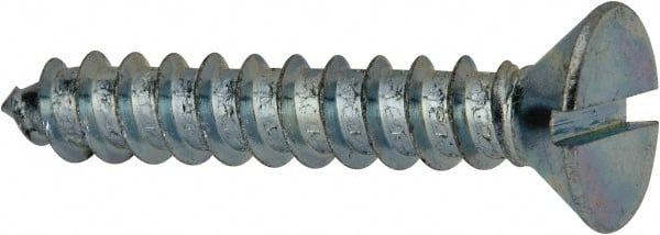 Value Collection - #14 Flat Head Slotted Sheet Metal Screw - Steel, 1-1/2" OAL, AISI 1016, ASME B18.6.3, ASME B18.6.4 & SAE J933, Grade 1016-1024 - Exact Tooling