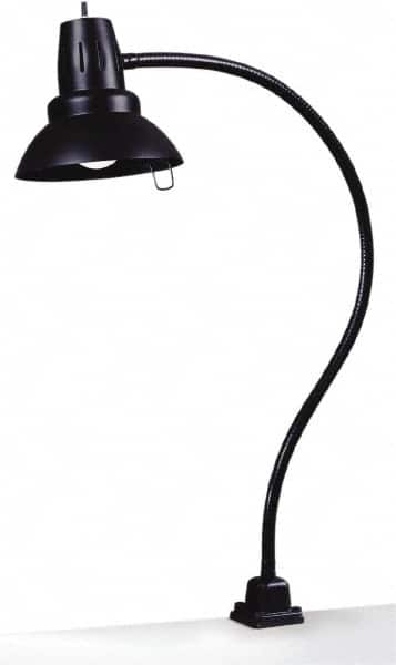 Electrix - 100 Watt, Gooseneck Machine Light - Clamp Mount, 100 Watt Incandescent, Black - Exact Tooling