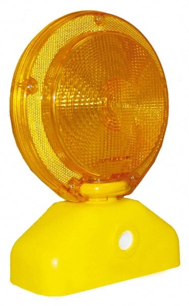 PRO-SAFE - 10-1/2" High Barricade Light - 1.3 Lb, Yellow Case & Amber Lens - Exact Tooling