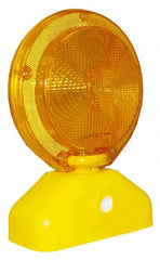 PRO-SAFE - 10-1/2" High Barricade Light - 1.3 Lb, Yellow Case & Amber Lens - Exact Tooling