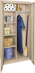 Sandusky Lee - 5 Shelf Combination Storage Cabinet - Steel, 36" Wide x 24" Deep x 72" High, Putty - Exact Tooling