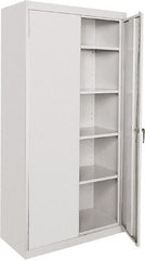 Sandusky Lee - 5 Shelf Locking Storage Cabinet - Steel, 36" Wide x 18" Deep x 72" High, Gray - Exact Tooling