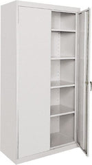 Sandusky Lee - 5 Shelf Locking Storage Cabinet - Steel, 36" Wide x 24" Deep x 72" High, Gray - Exact Tooling