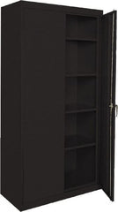 Sandusky Lee - 5 Shelf Locking Storage Cabinet - Steel, 36" Wide x 24" Deep x 72" High, Black - Exact Tooling