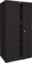 Sandusky Lee - 5 Shelf Locking Storage Cabinet - Steel, 36" Wide x 24" Deep x 72" High, Black - Exact Tooling