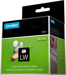Dymo - 2-3/4" Long, White Label Printer Cartridge - For DYMO LabelWriter Printers - Exact Tooling