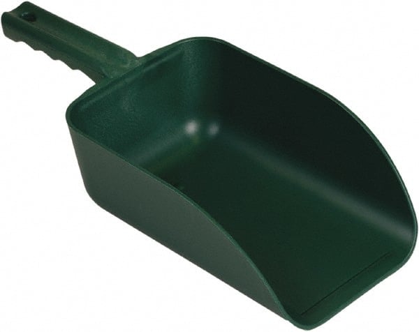 Remco - 82 oz Green Polypropylene & Semi-Ferrous Additive Flat Bottom Scoop - 5.9" Wide x 3.3" Deep Bowl, 15.1" OAL - Exact Tooling