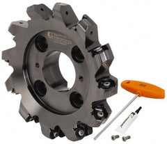 Kennametal - 8" Cut Diam, 2-1/2" Arbor Hole, 8mm Max Depth of Cut, 45° Indexable Chamfer & Angle Face Mill - 12 Inserts, HNPJ 1307... Insert, Right Hand Cut, 12 Flutes, Through Coolant, Series Dodeka Max - Exact Tooling