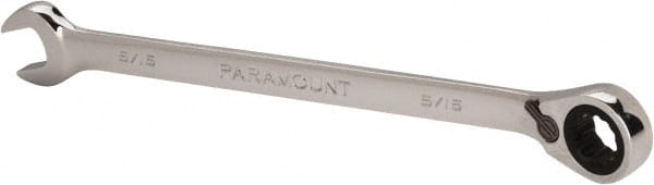 Paramount - 5/16" 12 Point Offset Combination Wrench - 15° Offset Angle, 5" OAL, Chrome Vanadium Steel, Polished Finish - Exact Tooling