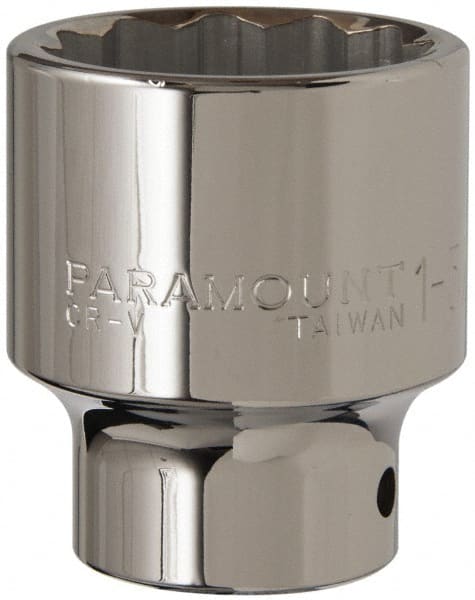Paramount - 1-5/8", 3/4" Drive, Standard Hand Socket - 12 Points, 2-5/8" OAL - Exact Tooling