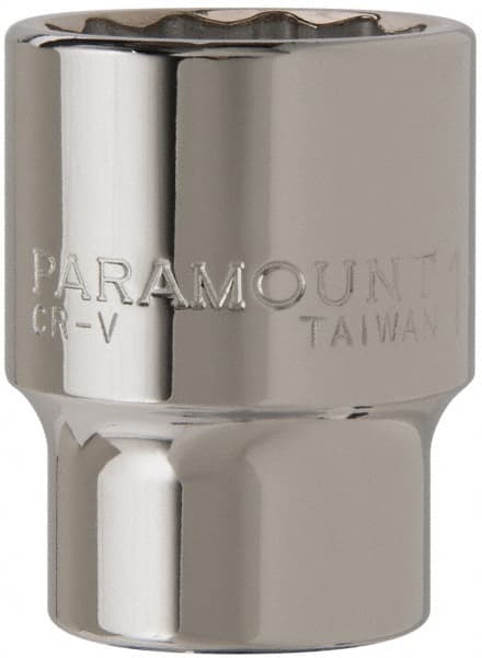 Paramount - 1-1/4", 3/4" Drive, Standard Hand Socket - 12 Points, 2-5/16" OAL - Exact Tooling