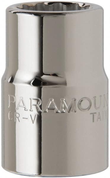 Paramount - 3/4" Drive, Standard Hand Socket - 12 Points, 2" OAL, Steel, Chrome Finish - Exact Tooling