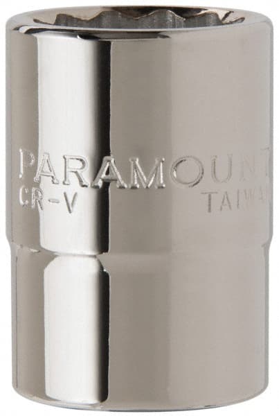 Paramount - 3/4" Drive, Standard Hand Socket - 12 Points, 2-13/64" OAL, Steel, Chrome Finish - Exact Tooling