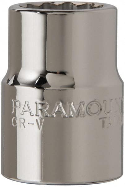 Paramount - 3/4" Drive, Standard Hand Socket - 12 Points, 2" OAL, Steel, Chrome Finish - Exact Tooling