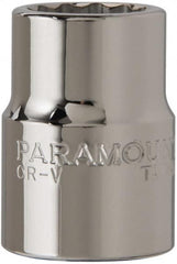 Paramount - 3/4" Drive, Standard Hand Socket - 12 Points, 2" OAL, Steel, Chrome Finish - Exact Tooling