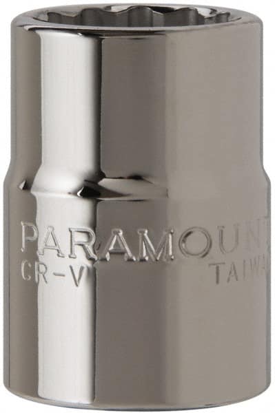 Paramount - 3/4" Drive, Standard Hand Socket - 12 Points, 2" OAL, Steel, Chrome Finish - Exact Tooling