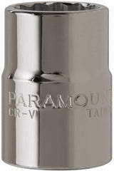 Paramount - 3/4" Drive, Standard Hand Socket - 12 Points, 2" OAL, Steel, Chrome Finish - Exact Tooling