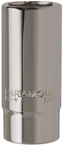 Paramount - 1-1/8", 3/4" Drive, Deep Hand Socket - 6 Points, 3-1/2" OAL, Steel, Chrome Finish - Exact Tooling