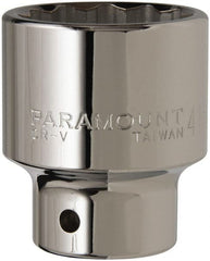 Paramount - 3/4" Drive, Standard Hand Socket - 12 Points, 2-29/32" OAL, Steel, Chrome Finish - Exact Tooling
