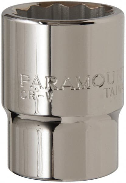 Paramount - 3/4" Drive, Standard Hand Socket - 12 Points, 2-5/16" OAL, Steel, Chrome Finish - Exact Tooling