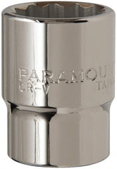 Paramount - 3/4" Drive, Standard Hand Socket - 12 Points, 2-5/16" OAL, Steel, Chrome Finish - Exact Tooling
