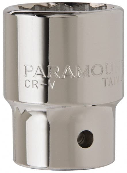 Paramount - 3/4" Drive, Standard Hand Socket - 12 Points, 2-13/32" OAL, Steel, Chrome Finish - Exact Tooling