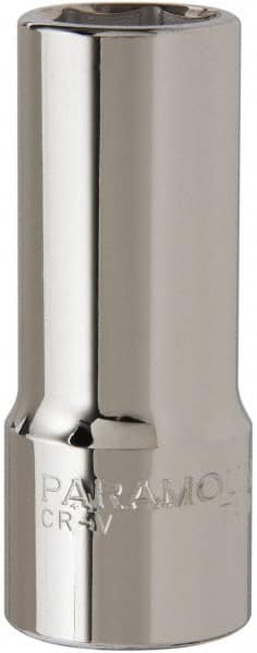 Paramount - 7/8", 3/4" Drive, Deep Hand Socket - 6 Points, 3-1/2" OAL, Steel, Chrome Finish - Exact Tooling