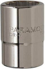 Paramount - 1", 3/4" Drive, Standard Hand Socket - 12 Points, 2" OAL, Chrome Finish - Exact Tooling