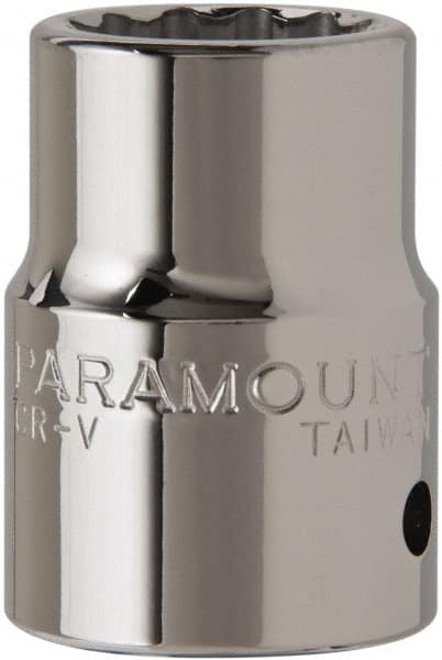 Paramount - 7/8", 3/4" Drive, Standard Hand Socket - 12 Points, 2" OAL, Chrome Finish - Exact Tooling
