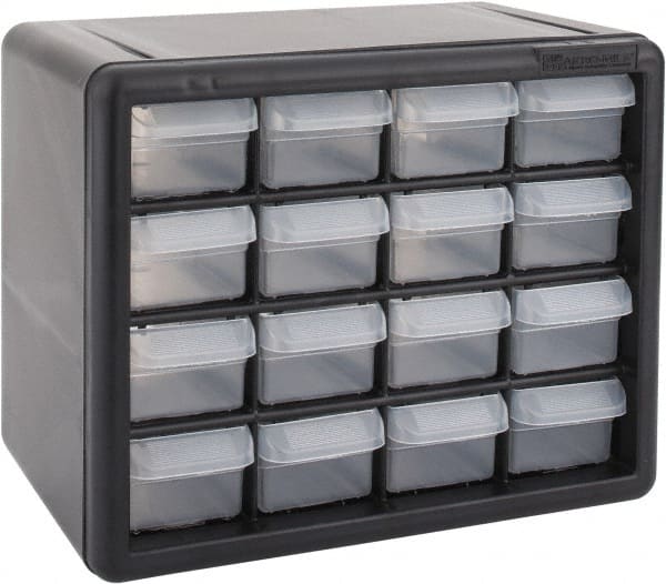 Akro-Mils - 16 Drawer, Small Parts Cabinet - 6-3/8" Deep x 10-9/16" Wide x 8-1/2" High - Exact Tooling