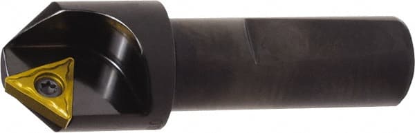 Kyocera - 41° Included Angle, 1.464" Max Cut Diam, 1.464mm Body Diam, 3/4" Shank Diam, 90.932mm OAL, Indexable Countersink - 38.1mm LOC, 2 Triangle Inserts, TCMT 3252HQ Insert Style, Series CS - Exact Tooling