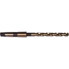 Precision Twist Drill - 1-11/64", 4MT, Cobalt, 135° Point Angle, Oxide and Gold Finish, Taper Shank Drill Bit - Exact Tooling