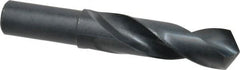 Precision Twist Drill - 1-1/8" 118° Spiral Flute High Speed Steel Screw Machine Drill Bit - Oxide Finish, Right Hand Cut, 4" Flute Length, 6-3/8" OAL, Standard Point, Straight Shank - Exact Tooling