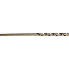 Precision Twist Drill - 0.11" Diam, 6" OAL Oxide/Gold Cobalt Aircraft Extension Drill Bit - Exact Tooling