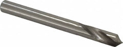 Precision Twist Drill - 1/4" Body Diam, 90° Point, High Speed Steel, 2-1/2" Overall Length, Spotting Drill - Exact Tooling