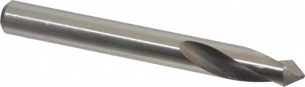 Precision Twist Drill - 3/8" Body Diam, 90°, 3-1/8" OAL, High Speed Steel Spotting Drill - Exact Tooling
