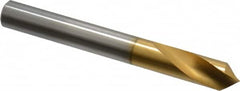 Precision Twist Drill - 3/8" Body Diam, 90°, 3-1/8" OAL, High Speed Steel Spotting Drill - Exact Tooling
