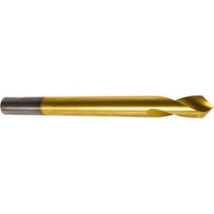 Precision Twist Drill - 1" Body Diam, 90°, 8" OAL, High Speed Steel Spotting Drill - Exact Tooling