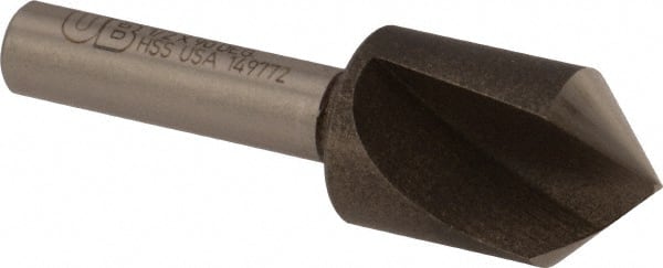 Precision Twist Drill - 1/2" Head Diam, 1/4" Shank Diam, 1 Flute 90° High Speed Steel Countersink - Exact Tooling