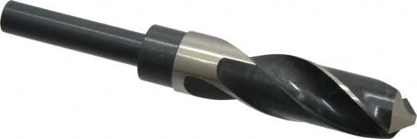 Precision Twist Drill - 59/64" Drill, 118° Point, High Speed Steel Silver Deming & Reduced Shank Drill Bit - Exact Tooling